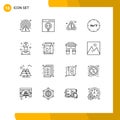 16 Thematic Vector Outlines and Editable Symbols of service, customer, development, care, error