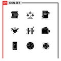 9 Thematic Vector Solid Glyphs and Editable Symbols of china, wedding, document, heart, loving