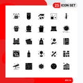 25 User Interface Solid Glyph Pack of modern Signs and Symbols of creative, resize, three, full, seed