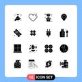 16 Thematic Vector Solid Glyphs and Editable Symbols of follow, sport, home, basketball, pin