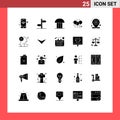 Stock Vector Icon Pack of 25 Line Signs and Symbols for location, india, court, bloone, indian