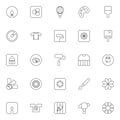 Theme and color configuration line icons set