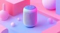 theme creating a pastel themed voice assistant animation Royalty Free Stock Photo