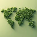 The theme 'Green Leaf World Map for Earth Day Environmental Awareness' is being promoted Royalty Free Stock Photo