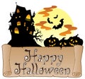 Theme with Happy Halloween banner 1 Royalty Free Stock Photo