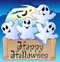 Theme with Happy Halloween banner 2 Royalty Free Stock Photo