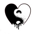 theme heart yingyang logo for valentine day vektor