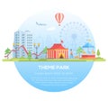 Theme park - modern flat design style vector illustration Royalty Free Stock Photo