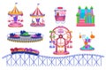 Amusement park. Vector illustration for children Royalty Free Stock Photo