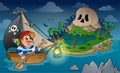 Theme with pirate skull island 2