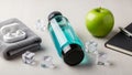 A theme of refreshing and practical objects suitable for a workout Royalty Free Stock Photo