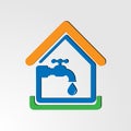 Theme of saving resources, plumbing and water supply. The logo for the company, sites and applications