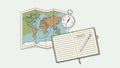 A theme of travel planning or exploration with classic navigatio Royalty Free Stock Photo