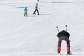 Theme of winter sport. Winter season. Skier skiing in Shahdag Resort.