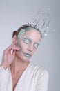 Themed Ice Queen Cosmetics on a Beautiful Woman Royalty Free Stock Photo