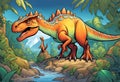 Themed line art doodle color cartoon drawing dinosaurs, Very cute