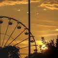 Wheel at sunset