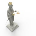 Themis goddess of justice with golden crown 3d rendering