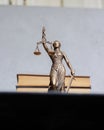 themis goddess of justice statuette, symbol of law with scales and sword in his hands