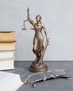 themis goddess of justice statuette, symbol of law with scales and sword in his hands