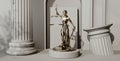 Themis Statue of justice Law Legal System Justice Crime concept. 3d render