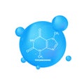 Theobromine chemical formula. Theobromine chemical molecular structure Royalty Free Stock Photo