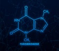 Theobromine chemical formula. Theobromine chemical molecular structure Royalty Free Stock Photo