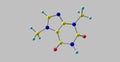 Theobromine molecular structure isolated on grey