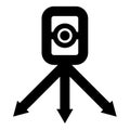 Theodolite survey equipment for measurements on tripod geodetic device tacheometer research level instrument geodesy tool icon