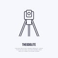 Theodolite on tripod. Geological survey, engineering vector Royalty Free Stock Photo