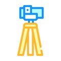 Theodolite, vertical projection device color icon vector illustration