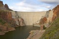 Theodore Roosevelt Dam on Apache Lake, west of Phoenix AZ in the Sierra Ancha mountains Royalty Free Stock Photo