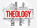 Theology word cloud collage, religion concept background