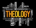 Theology word cloud collage, religion concept background