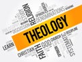Theology word cloud collage, religion concept background Royalty Free Stock Photo