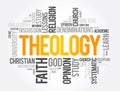 Theology word cloud collage, religion concept background