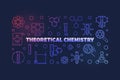 Theoretical Chemistry vector colorful outline illustration Royalty Free Stock Photo