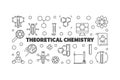 Theoretical Chemistry vector outline horizontal illustration Royalty Free Stock Photo