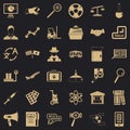 Theoretical icons set, simple style