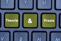 Theorie & Praxis words on keyboard button