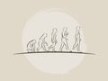 Theory of evolution of man - Human development - Hand drawn sketch vector illustration