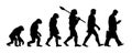 Theory of evolution of man silhouette Royalty Free Stock Photo
