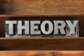Theory word tray Royalty Free Stock Photo