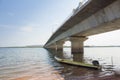 Thep Sada Bridge The longest river bridge Royalty Free Stock Photo