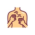 Therapeutic back massage line color icon. Physiotherapy, acupuncture.