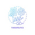 Therapeutics blue gradient concept icon