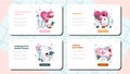 Therapist web banner or landing page set. Healthcare and prevention Royalty Free Stock Photo