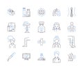 Therapy center outline icons collection. Therapy, Center, Mental, Counselling, Support, Clinic, Wellness vector and