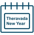 Theravada new year Special Event day Vector icon that can be easily modified or edit.