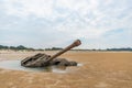 M18 Hellcat Abandoned on the Oucuo Beach,Kinmen,Taiwan Royalty Free Stock Photo